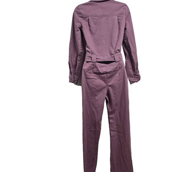 Sezane Paris Roby Women Jumpsuit Size 34 Grape Distressed - Picture 7 of 15
